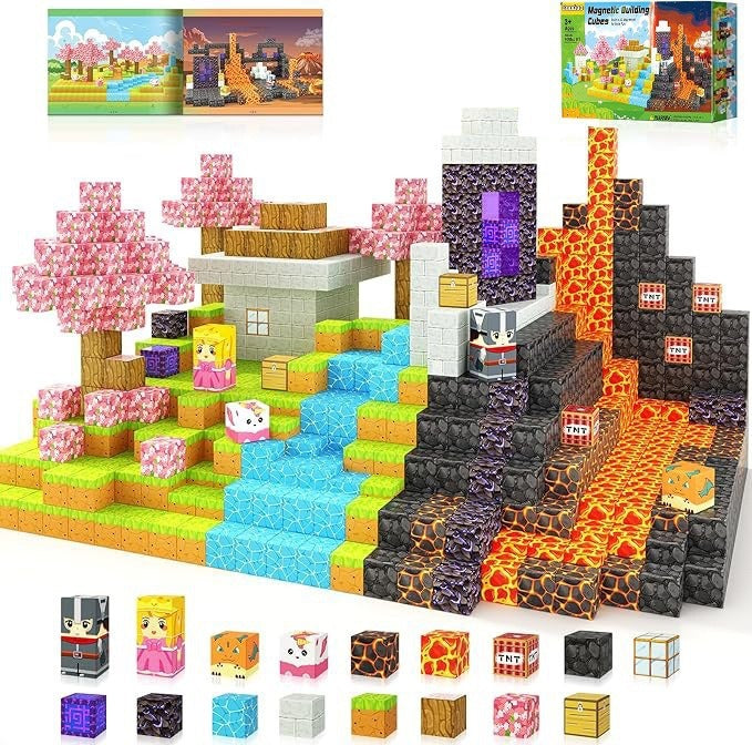 Set Cerisier & Lave — cubes magnétiques Magnétiplay