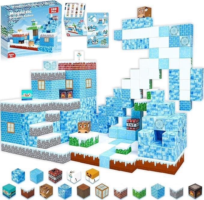 Set Banquise 100 pièces — cubes magnétiques Magnétiplay
