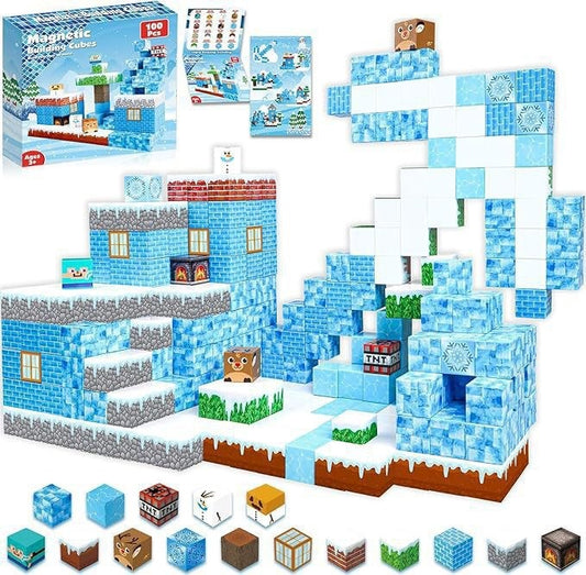 Set Banquise 100 pièces — cubes magnétiques Magnétiplay