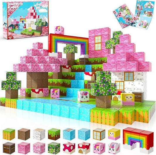 Set Licorne & Arc-en-ciel — cubes magnétiques Magnétiplay
