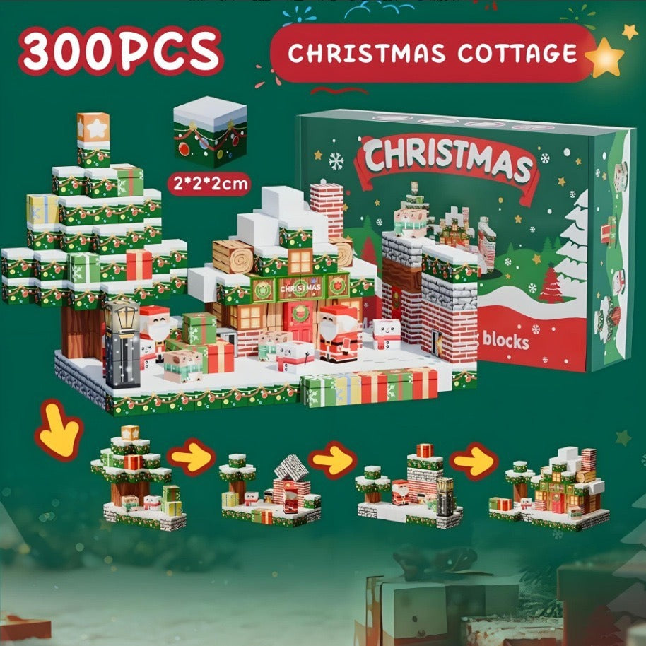 Set de Noël Chalet 300 pièces — cubes magnétiques Magnétiplay