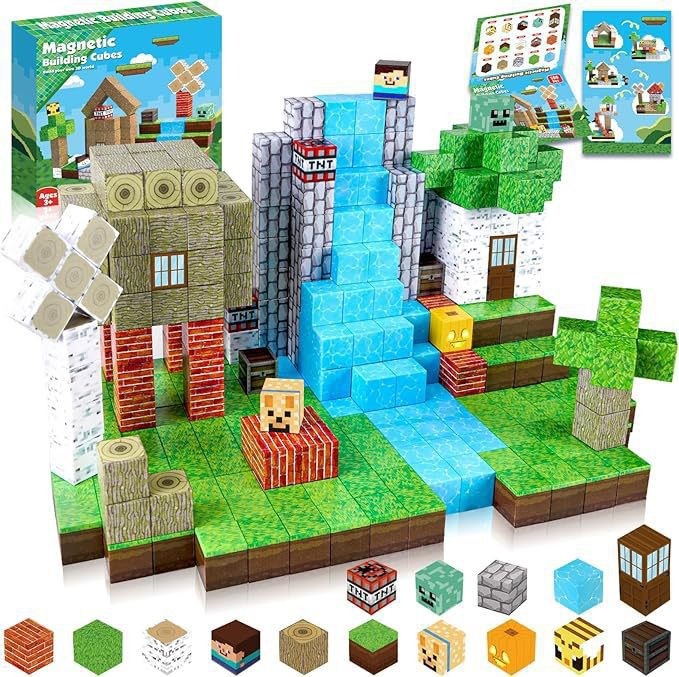 Set Cascade & Cabane — construction en cubes magnétiques
