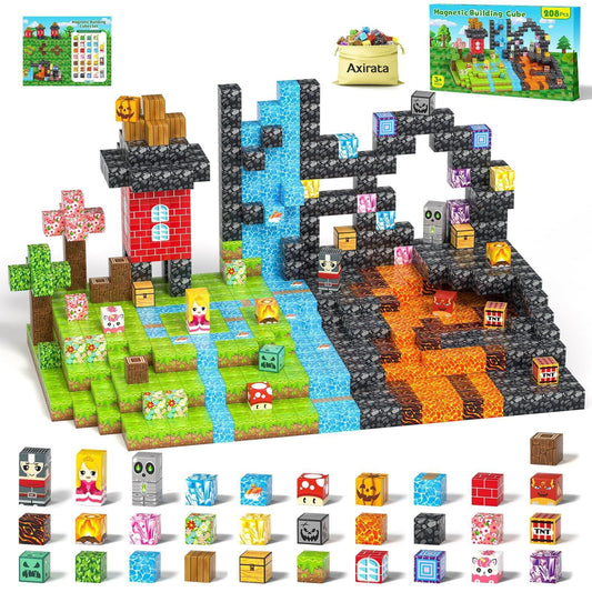 Set Aventure Complet 208 pièces — cubes magnétiques Magnétiplay
