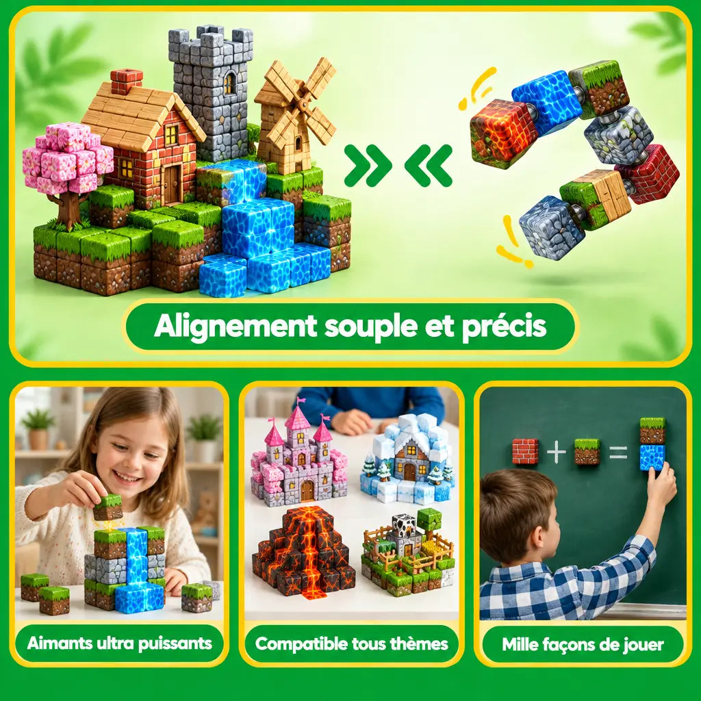 Bénéfices éducatifs des cubes magnétiques : aimants puissants, compatibles, mille façons de jouer