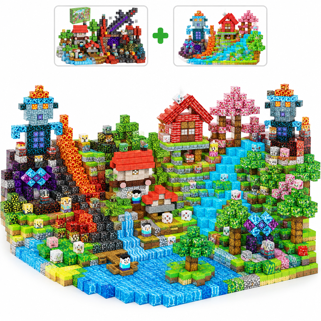 Pack Ultime : Set Ultime 500 et Grand Set Créatif fusionnés en cubes magnétiques